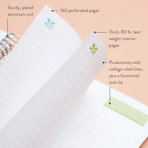 Miniatura 4 de Erin Condren Cuaderno de productividad con espiral de 8.5 x 11 pulgadas, diseño metálico Ahsoka Be Fearless, página funcional de productividad