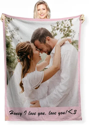 Manta personalizada, manta personalizada, mantas de bebé para niñas y niños con collage de 1 a 9 fotos, cumpleaños para papá, mamá, niños, perros, 1
