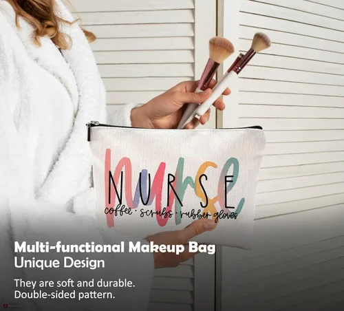 Miniatura 4 de Bolsas de maquillaje para enfermeras - Bolsas de cosméticos con cremallera para mujeres y estudiantes de enfermería