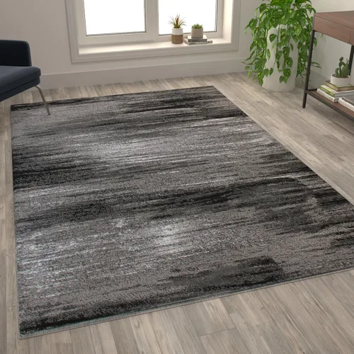 Miniatura 23 de Flash Furniture Rylan Collection - Alfombra contemporánea de olefinas azules, de pelo alto, 2 x 10 pies, respaldo de yute, pasillo, entrada