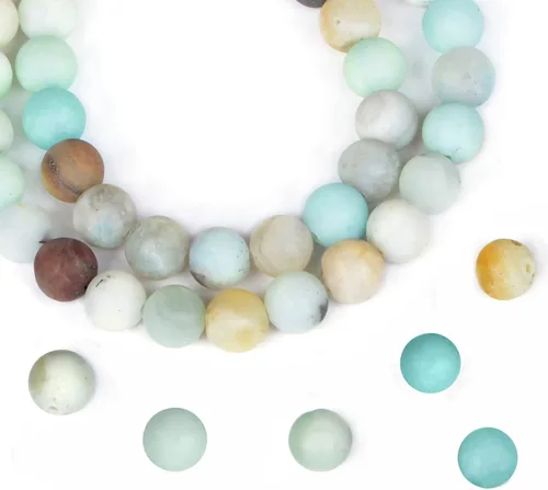 Miniatura 55 de AD Beads Cuentas redondas sueltas de piedras preciosas naturales de 15 pulgadas para pulseras, collares, aretes, manualidades, manualidades