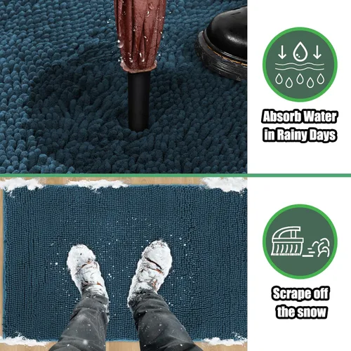 Miniatura 3 de IM HOME Felpudo absorbente de chenilla para exterior 30" x 20", tapetes lavables para perros antideslizantes para interiores, felpudo para perros
