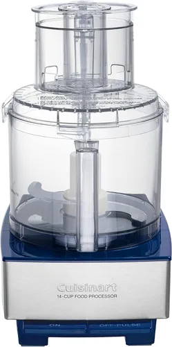 Cuisinart procesador de alimentos de 14 tazas y picador de verduras para picar, cortar en cubos, rallar, puré y amasar masa, acero inoxidable azul