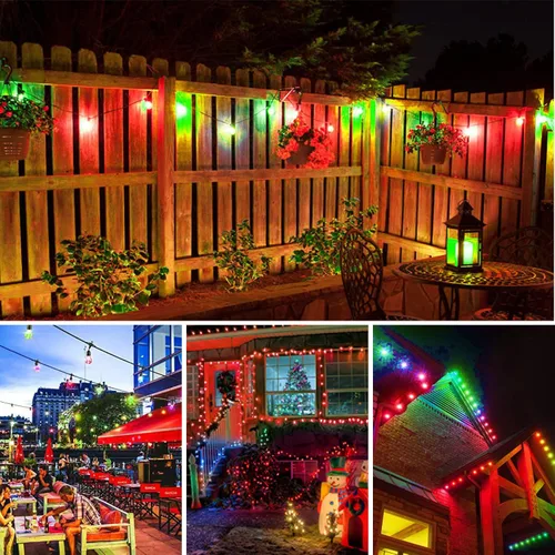 Miniatura 7 de Bombillas LED de luz de cadena S14 de color, paquete de 24 bombillas de 1 W, de plástico irrompible e impermeable, para interiores y exteriores