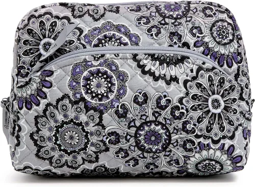 Miniatura 9 de Vera Bradley Bolsa organizadora de maquillaje cosmético grande de algodón para mujer Tartán Huerto