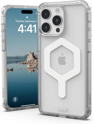 Miniatura 10 de URBAN ARMOR GEAR UAG - Funda compatible con iPhone 15 Pro Max de 6.7 pulgadas Plyo Ice/oro rosa con imán integrado compatible con carga MagSafe