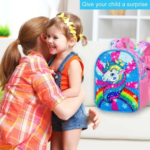 Miniatura 13 de gxtvo Mochila para niños pequeños, correa de seguridad de 9.5 pulgadas para niños y niñas, unicornio, mariposa, sirena, dinosaurio