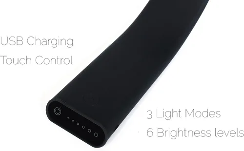 Miniatura 7 de Luxe lámpara de escritorio inalámbrica LED amigable a la vista, recargable, USB, hasta 40 horas de luz continua, control táctil, 6 niveles