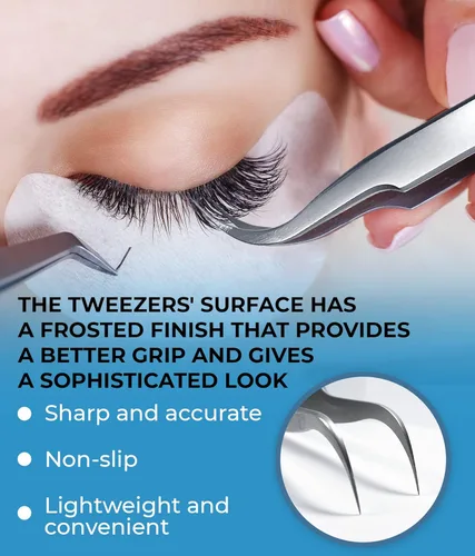 Miniatura 4 de Stacy Lash STL-8 Pinzas de extensión de pestañas curvas/Herramienta separadora de pestañas/Suministros para aislamiento de pestañas postizas Stl-8