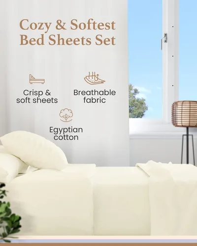 Miniatura 2 de Good Sleep Bedding Juego de sábanas divididas tamaño King para cama ajustable, sábanas de lujo, algodón egipcio, juego de sábanas de 5 piezas