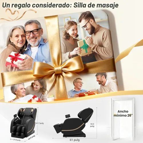 Miniatura 2 de Megashock SL Track 2026 Silla de masaje de cuerpo completo, silla de masaje de gravedad cero con calor trasero, 12 rodillos fijos, masaje de pies