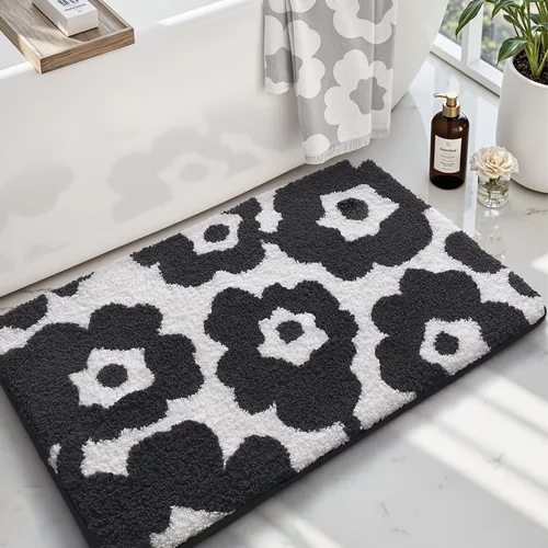 Miniatura 14 de LUMI Alfombra cuadrada de baño de playa, antideslizante, de secado rápido, ultra suave, lavable, absorbente, alfombra de baño con tema mar oceánico