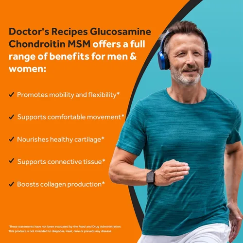 Miniatura 3 de Doctor's Recipes Glucosamina condroitina MSM Quercetina de cúrcuma, suplemento de apoyo al movimiento para hombres y mujeres, con pimienta negra