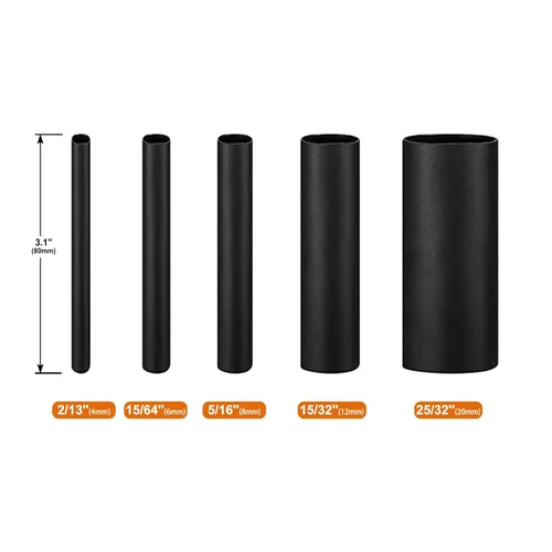 Miniatura 2 de Chanzon Kit surtido de tubos termorretráctiles extralargos de 3.150 in con certificación UL, relación 4:1, grado marino, impermeable, forrado