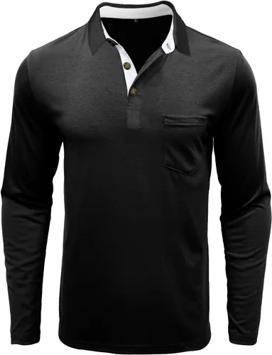 Miniatura 3 de Uposiut Mens Polo Shirts Long/Short Sleeve Mens Shirts Casual Stylish Cotton True Classic Basic Tee Shirts