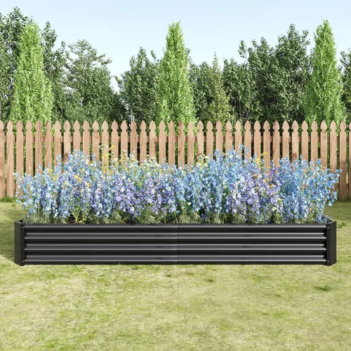 Miniatura 4 de Cama de jardín elevada galvanizada para verduras, jardineras elevadas al aire libre, camas de jardín elevadas de metal, kit de acero para verduras