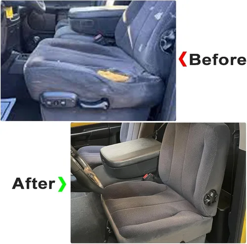 Miniatura 6 de GXARTS Funda de asiento de tela de repuesto para parte inferior del lado del conductor, color gris oscuro, compatible con Dodge Ram 1500 2500 3500
