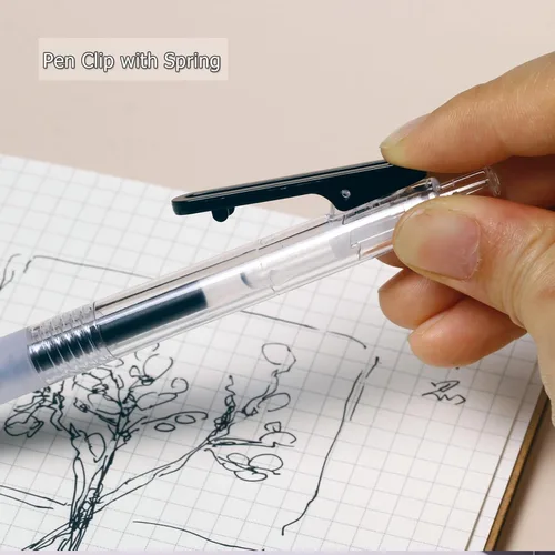 Miniatura 4 de Bolígrafos de punta ultrafina 0.38 de escritura suave retráctiles para diario, planificador, toma de notas, punta de 0.38 mm, tinta negra de secado