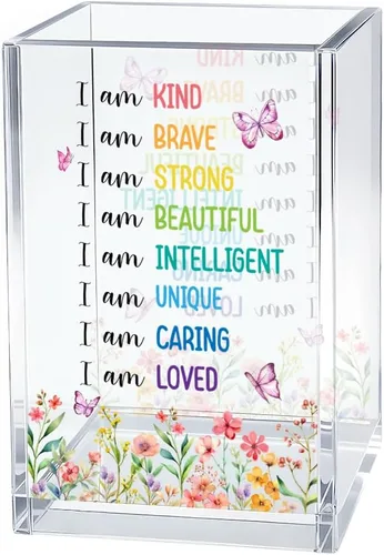 Miniatura 19 de I'm Literally Just A Girl - Organizador de cosméticos de acrílico para bolígrafos, divertido soporte de escritorio de acrílico para lápiz, bonitos