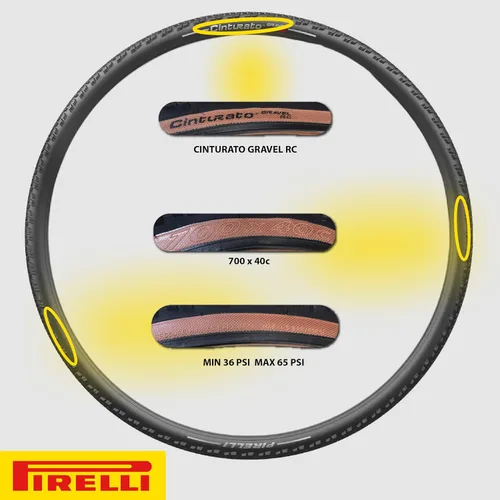 Miniatura 2 de Pirelli Cinturato Gravel RC Classic 40-622 (700 x 40c) Neumático de grava para bicicleta de grava, diseño específico de carreras de grava para un