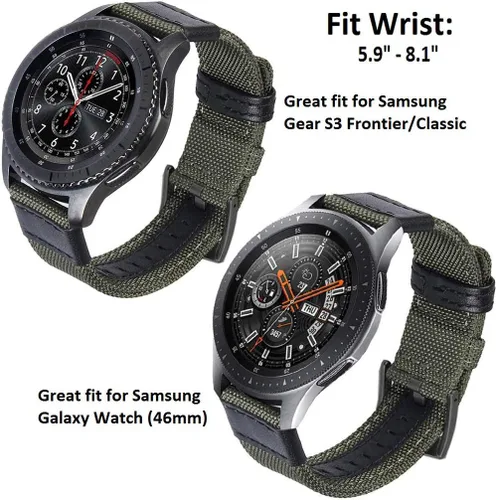 Miniatura 2 de Compatible con Samsung Galaxy Watch 1.811 in Band 2019/Galaxy Watch 3 1.772 in/Gear S3 Frontier Classic, correa deportiva de repuesto de nailon