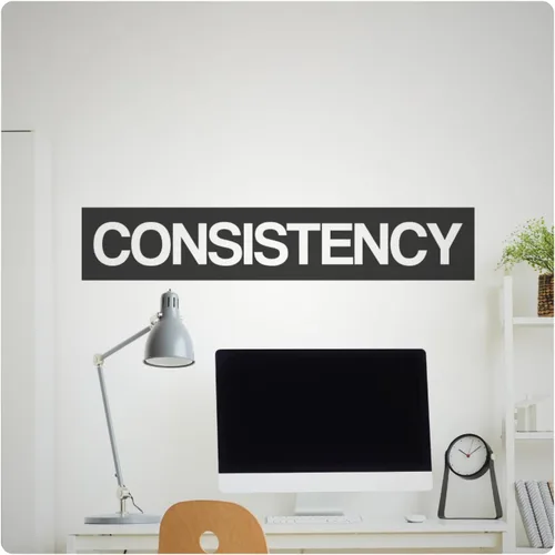 My Vinyl Story - Adhesivo motivacional para pared, con texto en inglés "Consistency", decoración de vinilo para afirmación positiva, hogar, oficina,