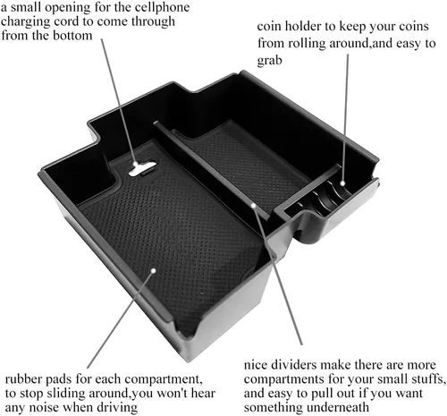 Miniatura 2 de Bandeja de consola central, caja de almacenamiento compatible con Land Rover Discovery Sport 2015, 2016, 2017, 2018, 2019, organizador de puerta