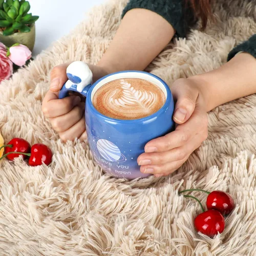 Miniatura 8 de Taza Lavezee I Love You to the Moon and Back de cerámica con asa, taza grande de café y té de 16 onzas Tazas de regalo