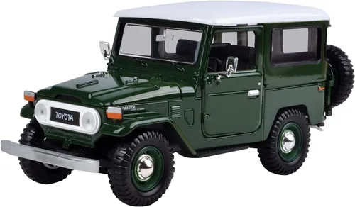 Miniatura 2 de Toyota FJ40 Verde Oscuro con Top Blanco 1/24 Diecast Model Car by Motormax
