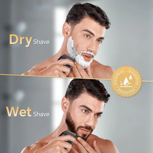 Miniatura 8 de Afeitadoras eléctricas de aluminio para hombres, maquinilla de afeitar eléctrica inalámbrica con 3 cuchillas flotantes, afeitadora de papel