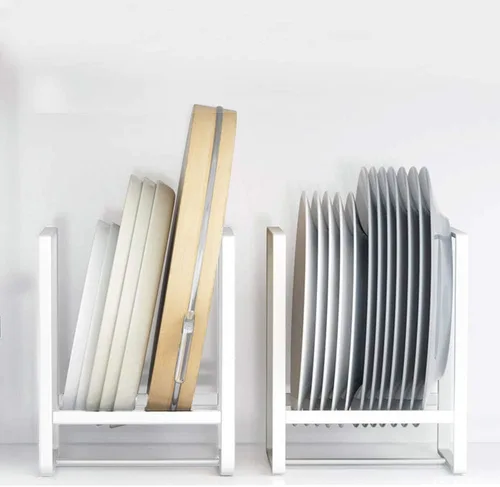 Miniatura 17 de 2PCS Organizador de Soportes para Platos, Estante de Exhibición y Almacenamiento de Platos de Metal para Secado para Gabinete, Mostrador y Armario