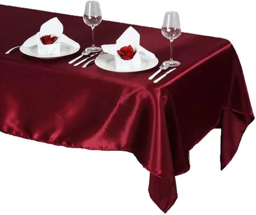 Miniatura 4 de Tektrum Mantel rectangular de satén sedoso de 60 x 102 pulgadas, 60 x 102 pulgadas, tela de alta calidad, lo mejor para bodas, fiestas, banquetes