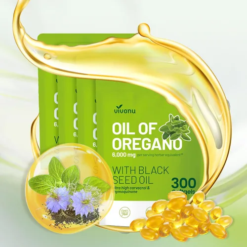 Miniatura 9 de VivoNu Aceite de orégano con aceite de semilla negra, aceite equilibrado de cápsulas de orégano, cápsulas blandas de aceite de orégano orgánico, sin