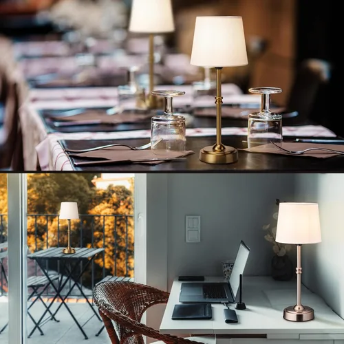 Miniatura 5 de O'Bright Seraph - Lámpara de mesa LED inalámbrica con atenuador, batería recargable integrada, brillo de 3 niveles, lámpara de mesa para patio