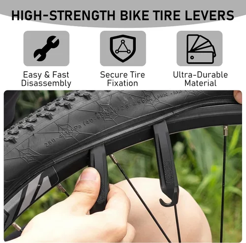 Miniatura 3 de Kit de reparación de neumáticos de bicicleta, kit de parche de tubo de bicicleta de 101 piezas con parches de vulcanización y pegamento