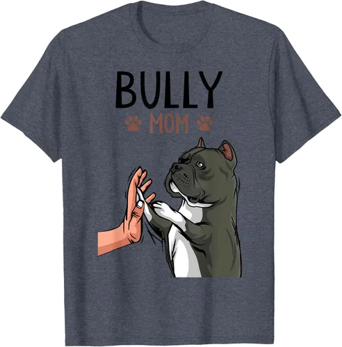 Miniatura 74 de American Bully Mom Cute Dog Mama Camiseta divertida para mujer, Blanco, S