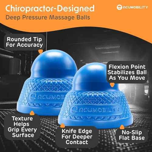 Miniatura 2 de Acumobility Paquete de 2 rodillos de bola de masaje, punto de gatillo, bolas de masaje, bola de masaje de pies, pelota de terapia física