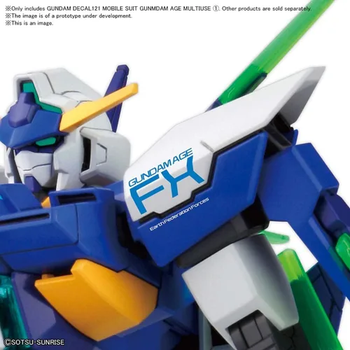 Miniatura 2 de Bandai Hobby - GD-121 Gundam AGE MS multiusos 1, calcomanías deslizantes de agua Bandai Spirits
