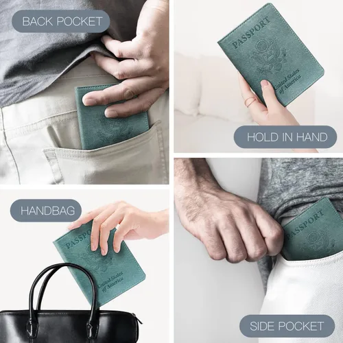 Miniatura 5 de Funda para pasaporte de vacunación, Azul 2PK