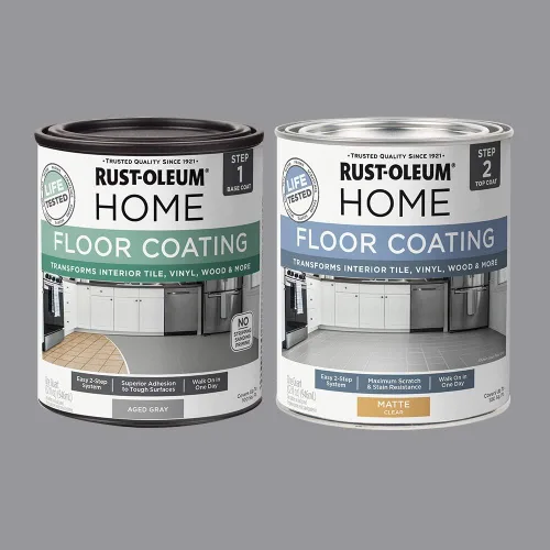 Miniatura 2 de Rust-Oleum 367592 - Kit de revestimiento de suelo para interiores del hogar, gris envejecido mate