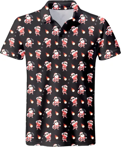 Miniatura 78 de Camisa de golf de los años 80 para hombre, ajuste seco, manga corta, estampada, divertidas, camisas de golf de los años 90 para hombre