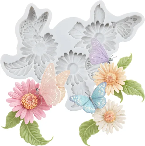 Miniatura 17 de Molde de silicona con diseño de flores de margarita, crisantemo, para decoración de pasteles, chocolate, cupcakes, caramelo, azúcar, manualidades