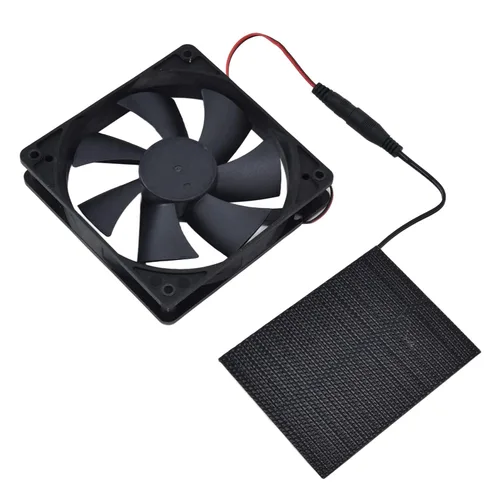 Miniatura 7 de AUNMAS Kit de mini ventilador con energía solar, sistema de enfriamiento automático de ventilación de escape de gallinero de invernadero, 5 V, 3 W