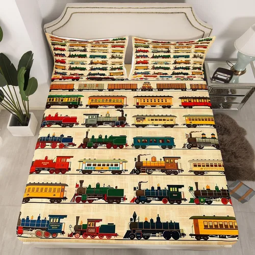 Miniatura 47 de Juego de sábanas para cama de coche de bomberos, juego de sábanas de coche de policía con bolsillo profundo, sábana bajera ajustable para decoración
