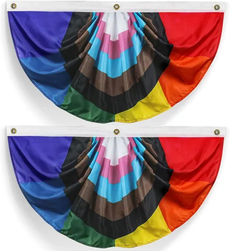 Miniatura 8 de 4 unidades de bandera plisada de abanico de orgullo transgénero de 1.5 x 3 pies, decoración gay, suministros de fiesta, decoración de pared LGBTQ
