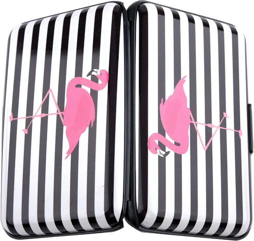 Miniatura 52 de Tarjetero de aluminio con bloqueo RFID para hombres y mujeres, elegante cartera de viaje con 7 ranuras, la mejor protección contra escaneos