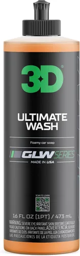 3D Ultimate Wash 16 0z - Jabón de lavado de autos con pH neutro con espuma ultra - Libre de arañazos - Jabón de coche de alta espuma para protección