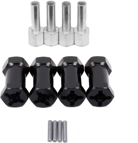 ShareGoo - 4 unidades de cubo hexagonal de aluminio de 0.47 pulgadas (0.472 in), extensión de desplazamiento de 0.984 in, adaptador de acoplador