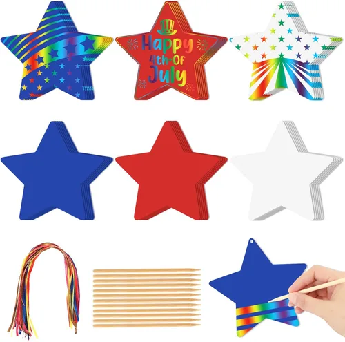 Miniatura 33 de JULMELON Paquete de 36 tarjetas para rascar con diseño de manzanas para el regreso a clases, tarjetas para rascar arcoíris con cintas de lápiz