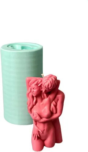 Amantes molde de vela molde de pareja sexy molde de pareja hombres y mujeres en el amor molde de la vela del día de San Valentín Dos corazones